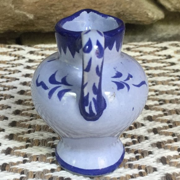 VTG Pitcher Portugal Mini Ceramic Rose Vase Floral Miniature - Picture 6 of 8